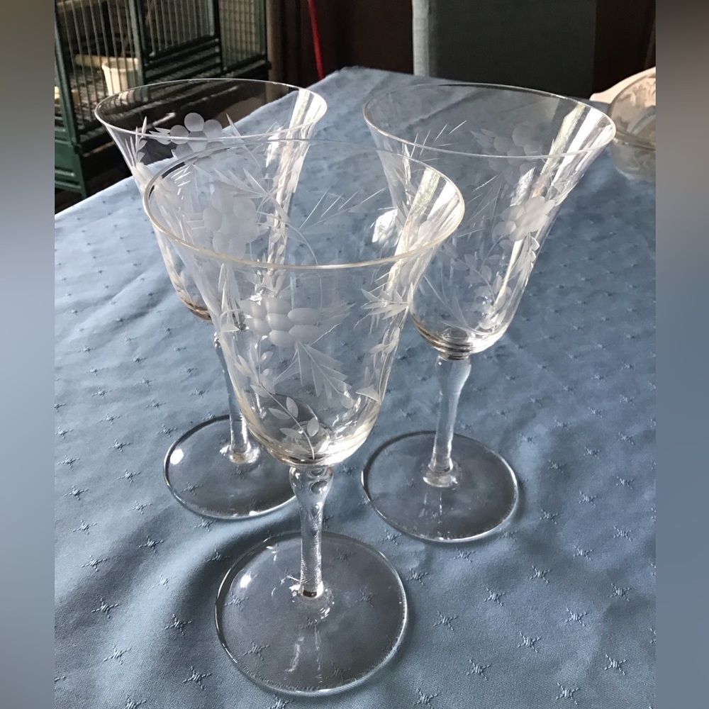 Three Princess House Wine Goblets